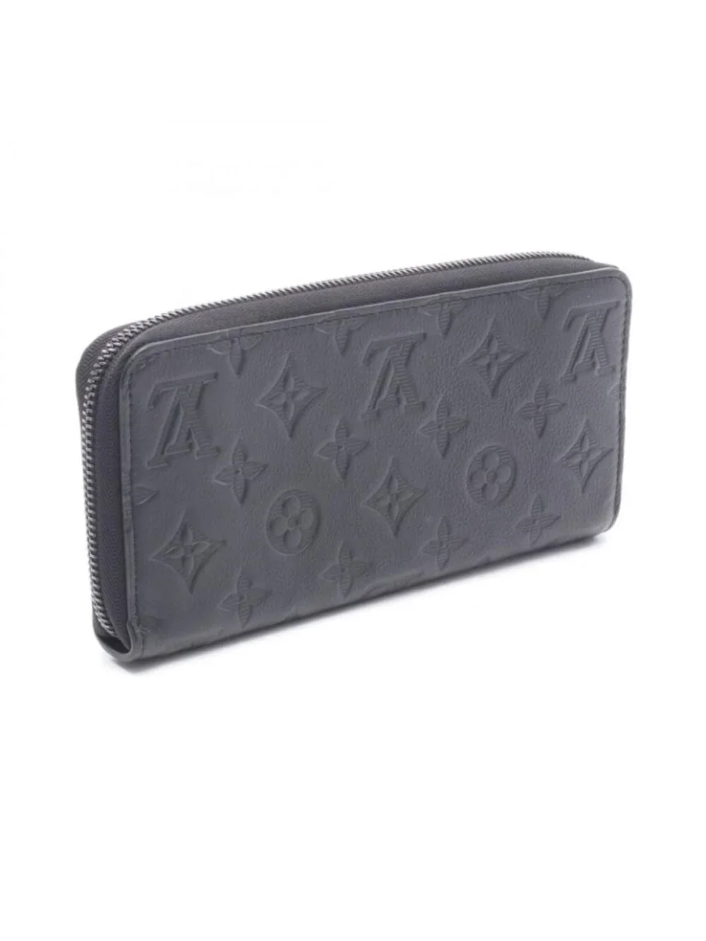 Louis Vuitton Round Wallet Zippy Horizontal Noir Leather